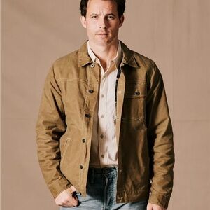Men's Flint and Tinder Flannel-Lined Waxed Trucker Jacket